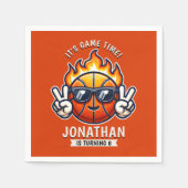 Fun Birthday Boy with Basketball Theme Serviette (Vorderseite)