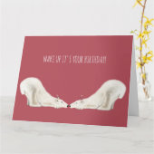 Fun Birthday Card - Sleepy Polar Bear Karte (Gelbe Blume)
