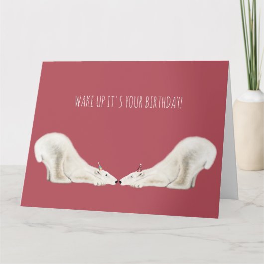 Fun Birthday Card - Sleepy Polar Bear Karte (Vorderseite)