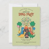 Fun Birthday Dino Party Dinosaur Invitation Einladung (Vorderseite)