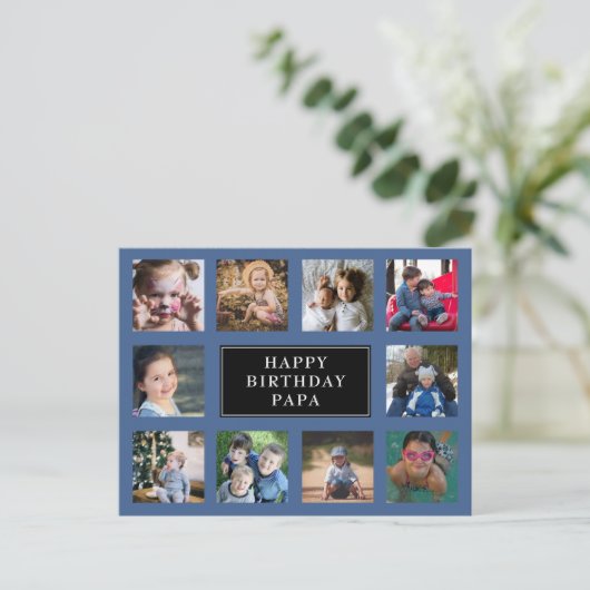 Fun Birthday Foto Collage Postcard Postkarte (Stehend Vorderseite)