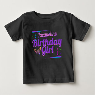 Fun Birthday Girl mit Babyname Baby T-shirt