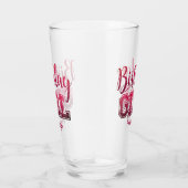 Fun Birthday Girl Pink Girly Personalisiert Glas (Rechts)