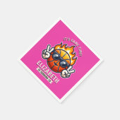 Fun Birthday Girl with Basketball Theme Serviette (Ecke)