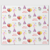 Fun Birthday Muster Craft oder Geschenk Geschenkpapier (Flach)