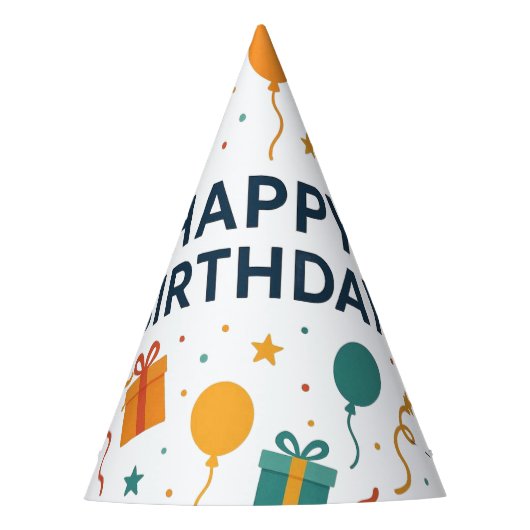 Fun Birthday Party Ballon und Geschenke Partyhütchen (Vorderseite)