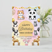 Fun Birthday Party Invitation | Colorful Modern  Einladung (Stehend Vorderseite)