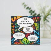 Fun Birthday Party Modernes Comic Sprechblasen Einladung (Stehend Vorderseite)