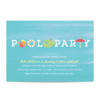 Fun Birthday Pool Party Einladung