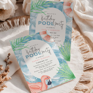 Fun Birthday Pool Party Invitation Einladung