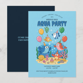 Fun Birthday Underwater Aqua Party Invitation Einladung