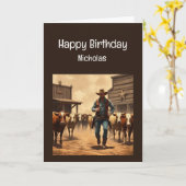 Fun Birthday Western Wild West Spaß Karte (Gelbe Blume)