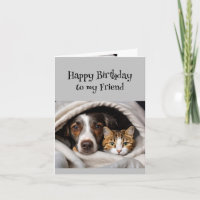 Fun Birthday Wonderful Friend Niedlich Cat Dog
