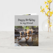 Fun Birthday Wonderful Friend Niedliche Vögel Karte (Gelbe Blume)