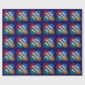 Fun Birthday wrapping paper with fireworks print Geschenkpapier (Flach)