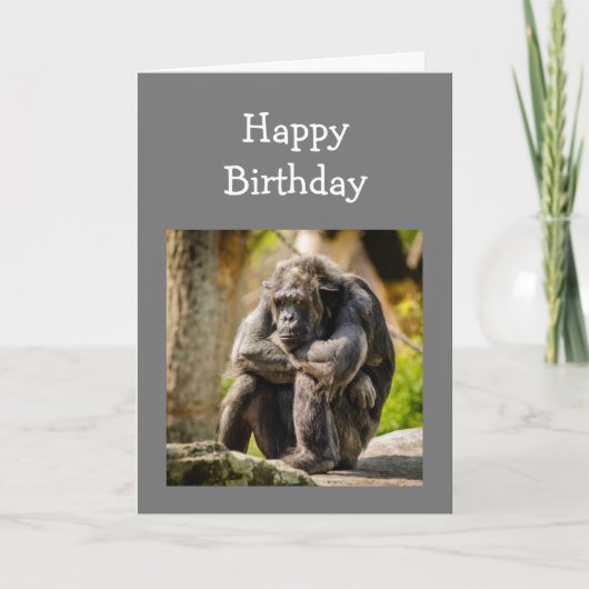 Fun Birthday Young einmal depressiv Gorilla Tier Karte (Vorderseite)