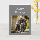 Fun Birthday Young einmal depressiv Gorilla Tier Karte (Gelbe Blume)
