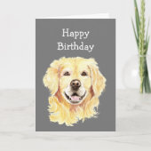 Fun Birthday Young Once Laughing Golden Retriever Karte (Vorderseite)