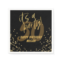 Fun Black and Gold Confetti 50. Geburtstagsparty