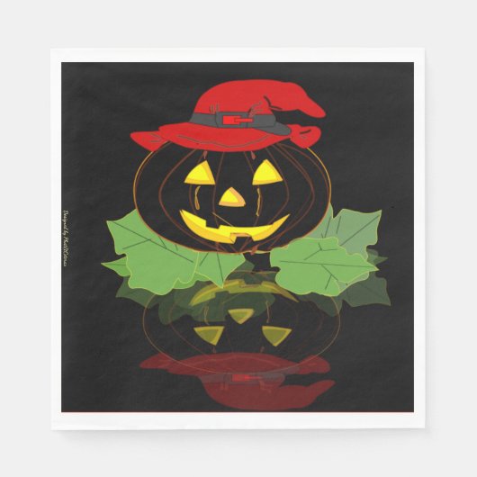 Fun Black and Orange Halloween-Party Serviette (Vorderseite)