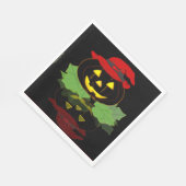 Fun Black and Orange Halloween-Party Serviette (Ecke)