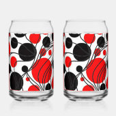Fun Black and Red Art Deco Print Can Glass Set Dosenglas (Rückseite)