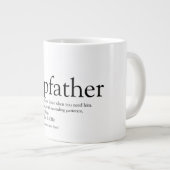 Fun Black and White Best Ever Stepfather Stepdad Jumbo-Tasse (Vorderseite Rechts)