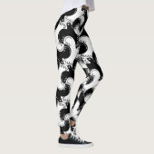 Fun Black and White Bird Muster>Leggings Leggings (Rechts)