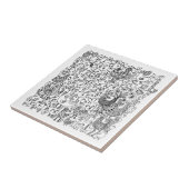 Fun Black and White Birds dekoratives Muster Fliese (Seite)