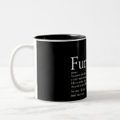 Fun Black and White Funtie Tante Definition Zweifarbige Tasse (Links)