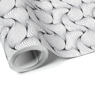 Fun Black and White Interwoven Lines Geschenkpapier