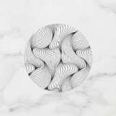 Fun Black and White Interwoven Lines Konfetti (Klein Vorderseite)