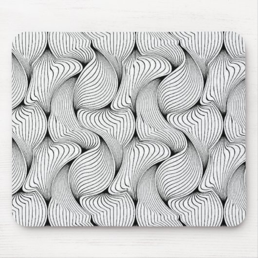 Fun Black and White Interwoven Lines Mousepad (Vorne)