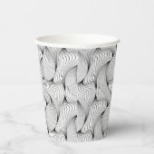 Fun Black and White Interwoven Lines Pappbecher (Rechts)