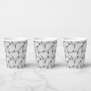 Fun Black and White Interwoven Lines Pappbecher
