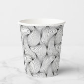 Fun Black and White Interwoven Lines Pappbecher (Vorderseite)