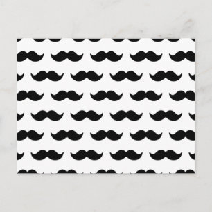 Fun Black and White Mustache Muster 1 Postkarte