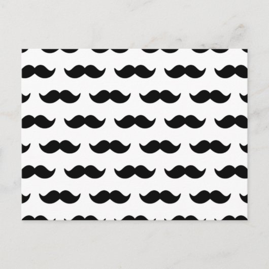 Fun Black and White Mustache Muster 1 Postkarte (Vorderseite)
