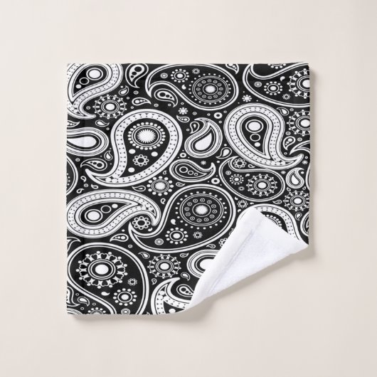 Fun Black and White Paisley Set (Waschlappen)