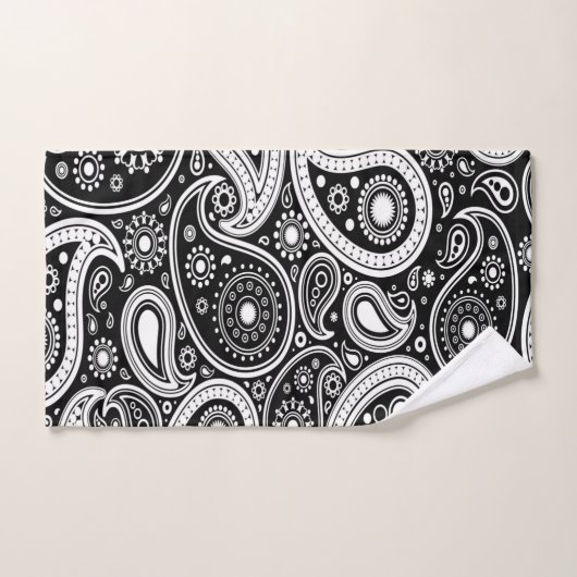 Fun Black and White Paisley Set (Handtuch)