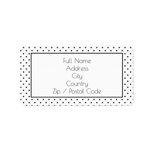 Fun Black and White Polka DoT-Adressetiketten Adressaufkleber (Vorne)