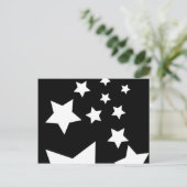 Fun Black and White Star Design Postkarte (Stehend Vorderseite)