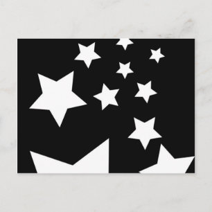 Fun Black and White Star Design Postkarte