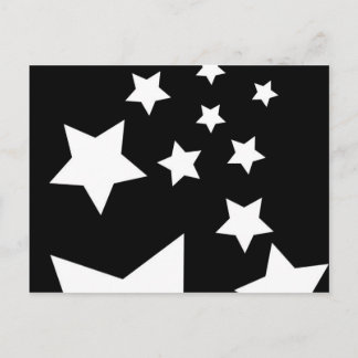 Fun Black and White Star Design Postkarte