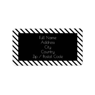 Fun Black and White Strip Address Aufkleber Adressaufkleber