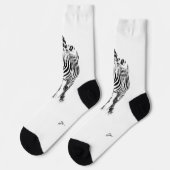 Fun Black and White Zebra Modernes Minimalistisch Socken (Linkes Detail)
