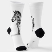 Fun Black and White Zebra Modernes Minimalistisch Socken (Gewinkelt)