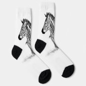 Fun Black and White Zebra Modernes Minimalistisch Socken (Rechts)