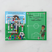 Fun Black Boy Soccer Secret Message Happy Birthday Karte (Innenseite)