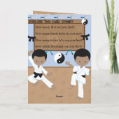 Fun Black Boys Karate Farbing Page Happy Birthday Karte (Rückseite)